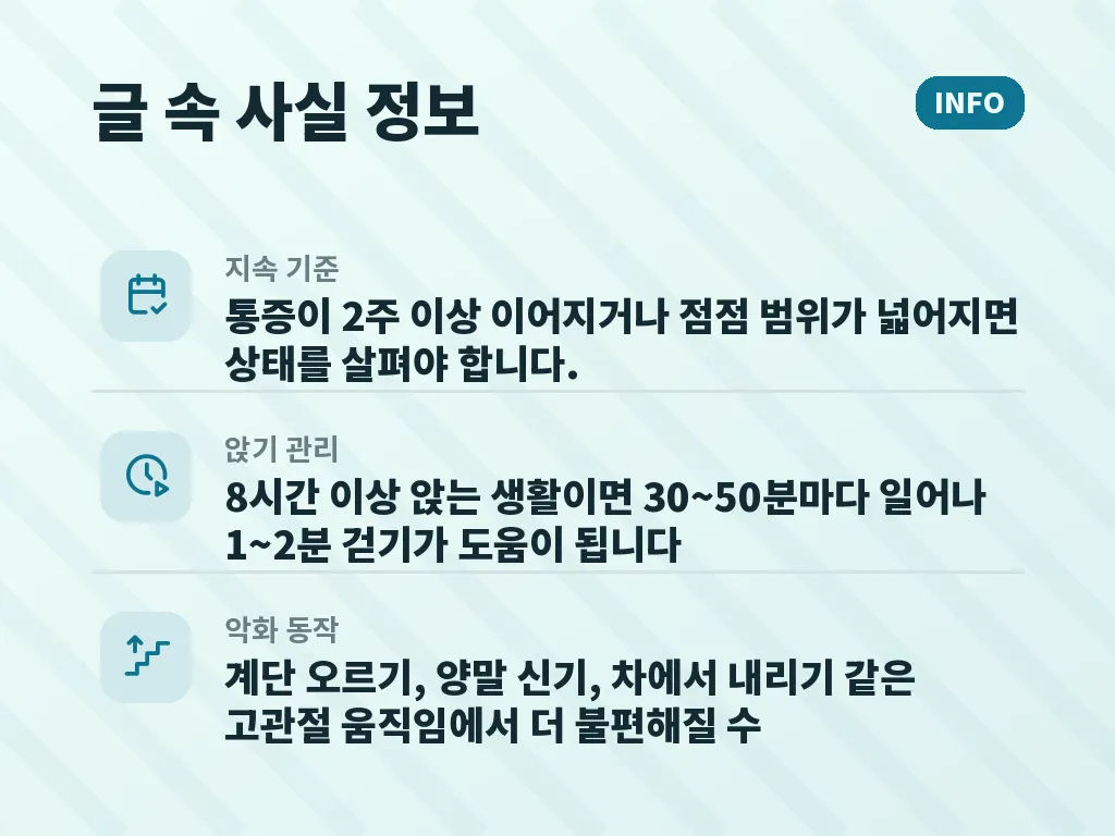 허리골반통증 유형별 관리 포인트 이미지