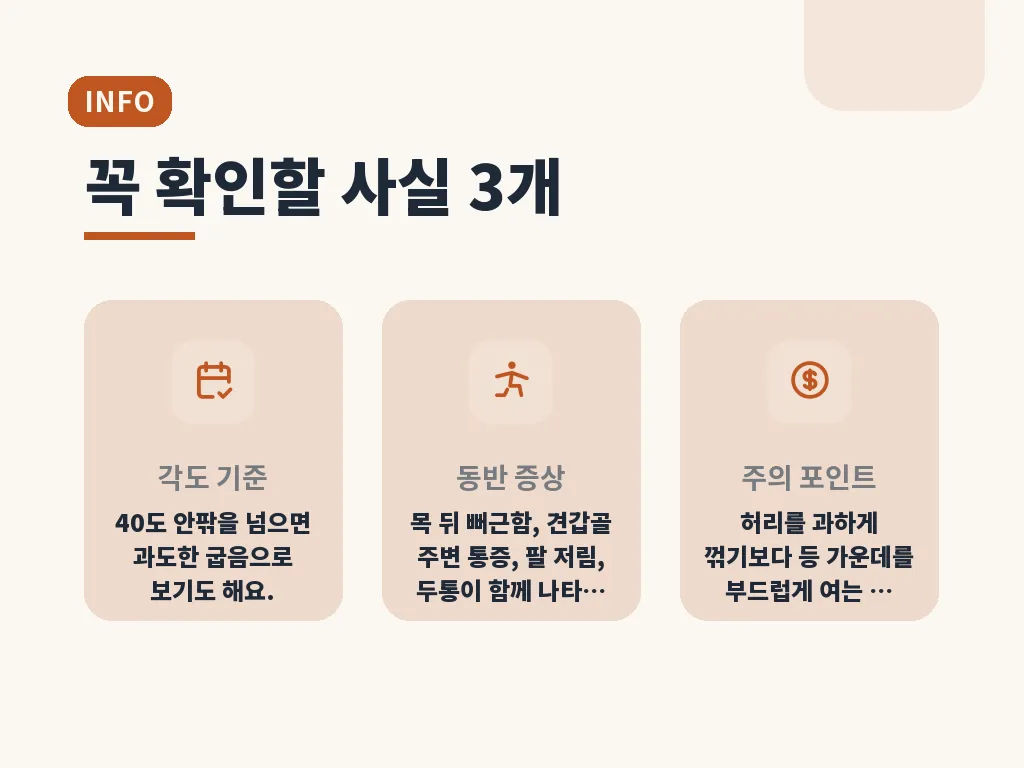 흉추후만과 비슷해 보이는 문제는 무엇인가요 이미지