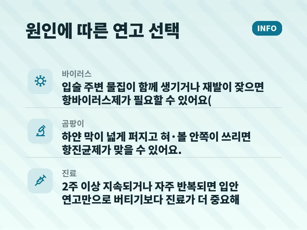 입안 연고 사용 시 주의해야 할 상황 이미지