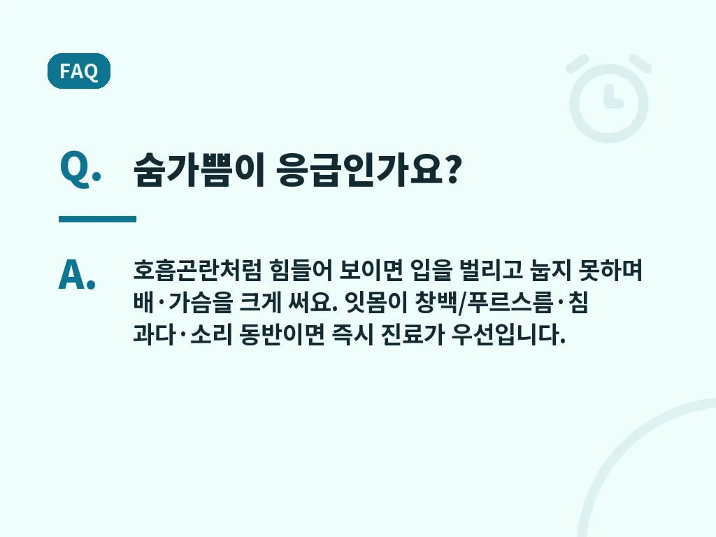 숨가쁨이 의심될 때 흔한 오해 이미지