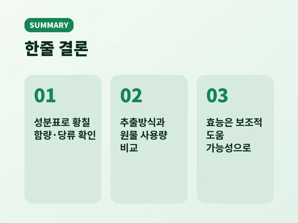 황칠나무 진액과 식품 선택 시 주의점 이미지