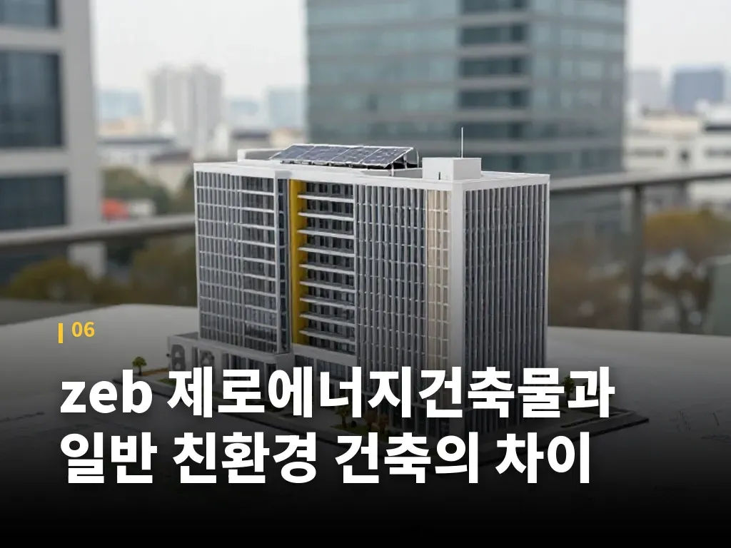 zeb 제로에너지건축물과 일반 친환경 건축의 차이 이미지