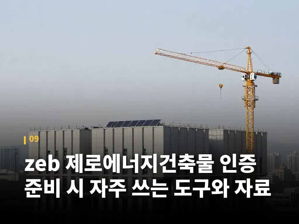 zeb 제로에너지건축물 인증 준비 시 자주 쓰는 도구와 자료 이미지