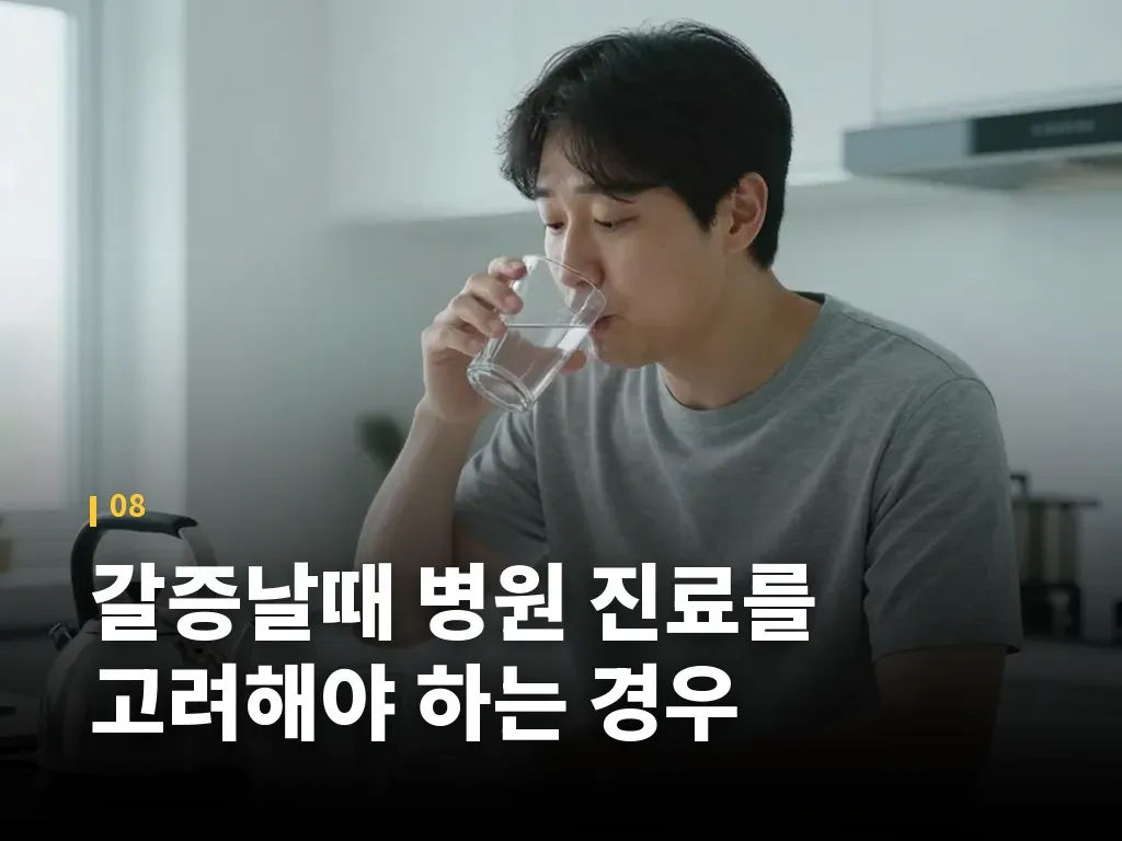 갈증날때 병원 진료를 고려해야 하는 경우 이미지