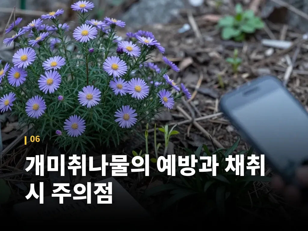 개미취나물의 예방과 채취 시 주의점 이미지