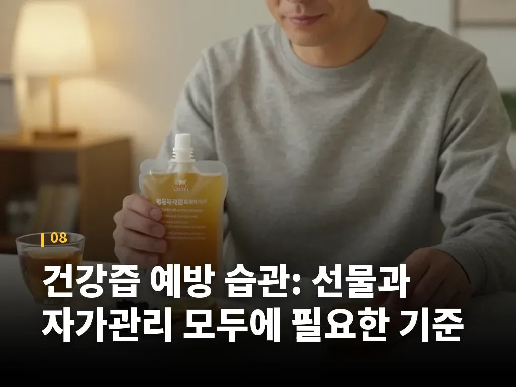 건강즙 예방 습관: 선물과 자가관리 모두에 필요한 기준 이미지