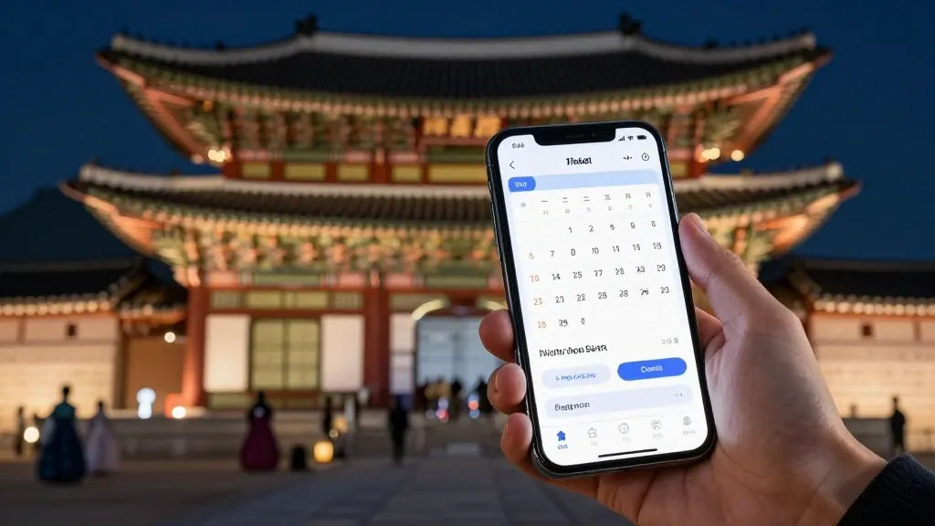 경복궁 야간개장과 한복 체험 시상관계 이미지
