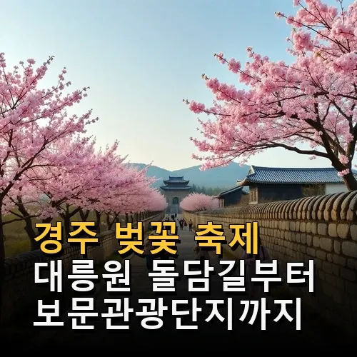 경주 벚꽃 축제 대릉원 돌담길부터 보문관광단지까지 9km 벚꽃길 매력