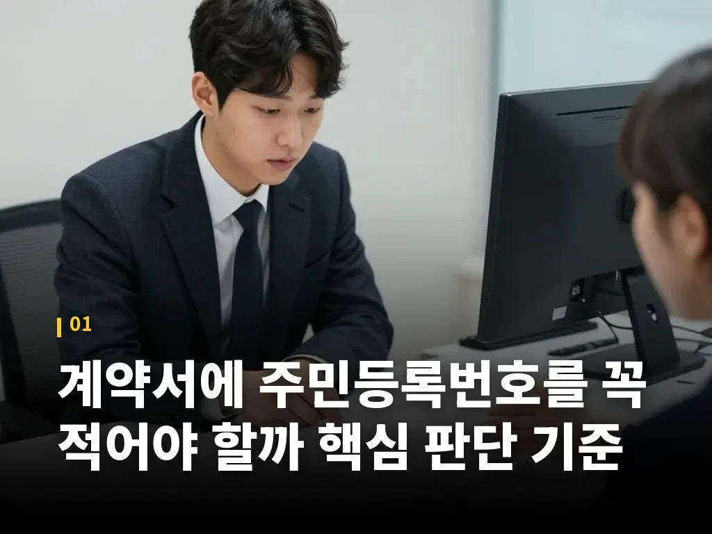 부동산 계약에서 주민등록번호를 다루는 방식 이미지