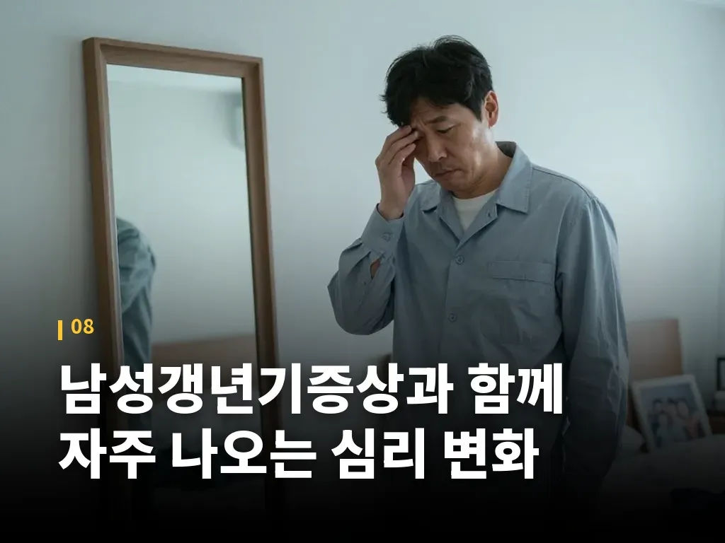 남성갱년기증상과 함께 자주 나오는 심리 변화 이미지