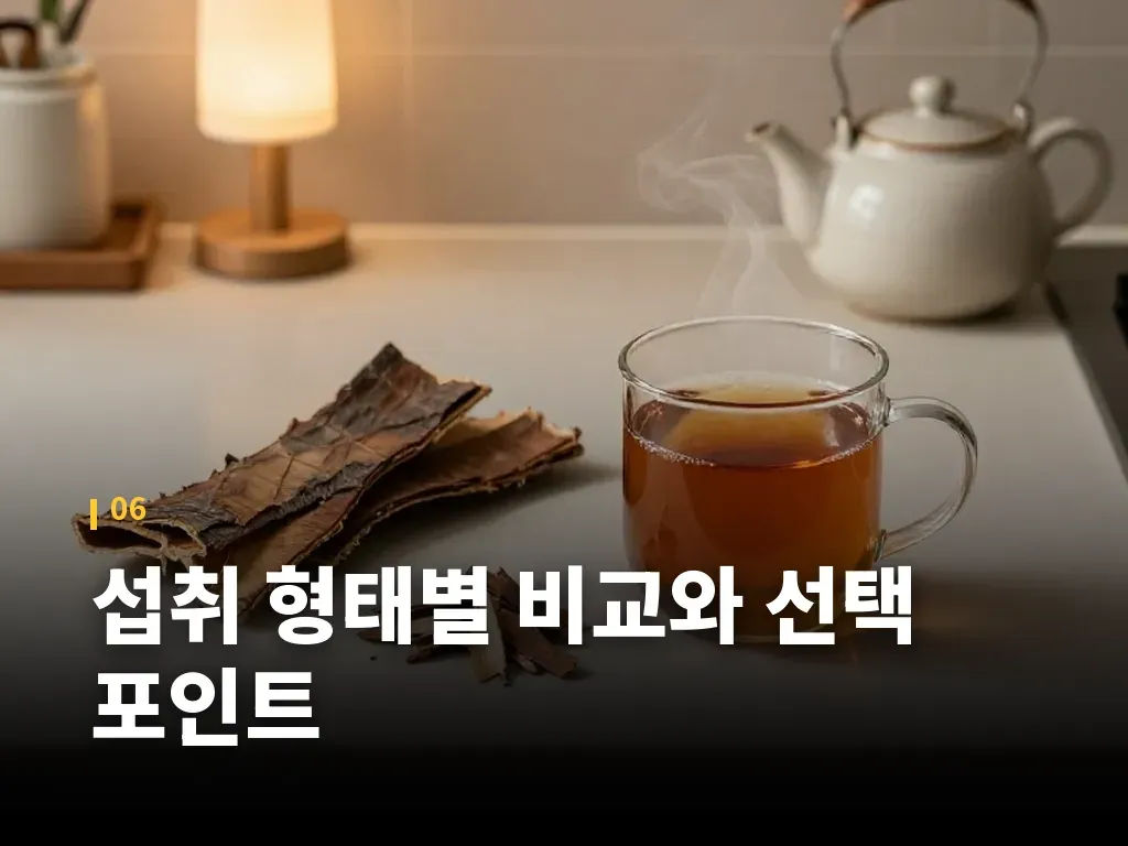 섭취 형태별 비교와 선택 포인트 이미지