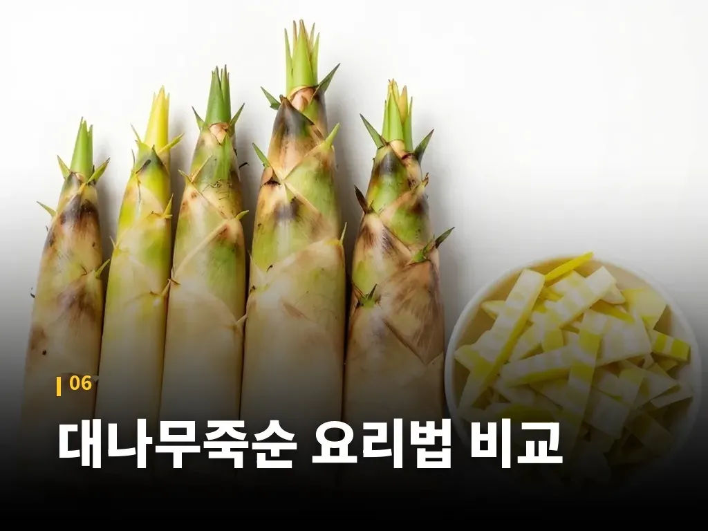 대나무죽순 요리법 비교 이미지