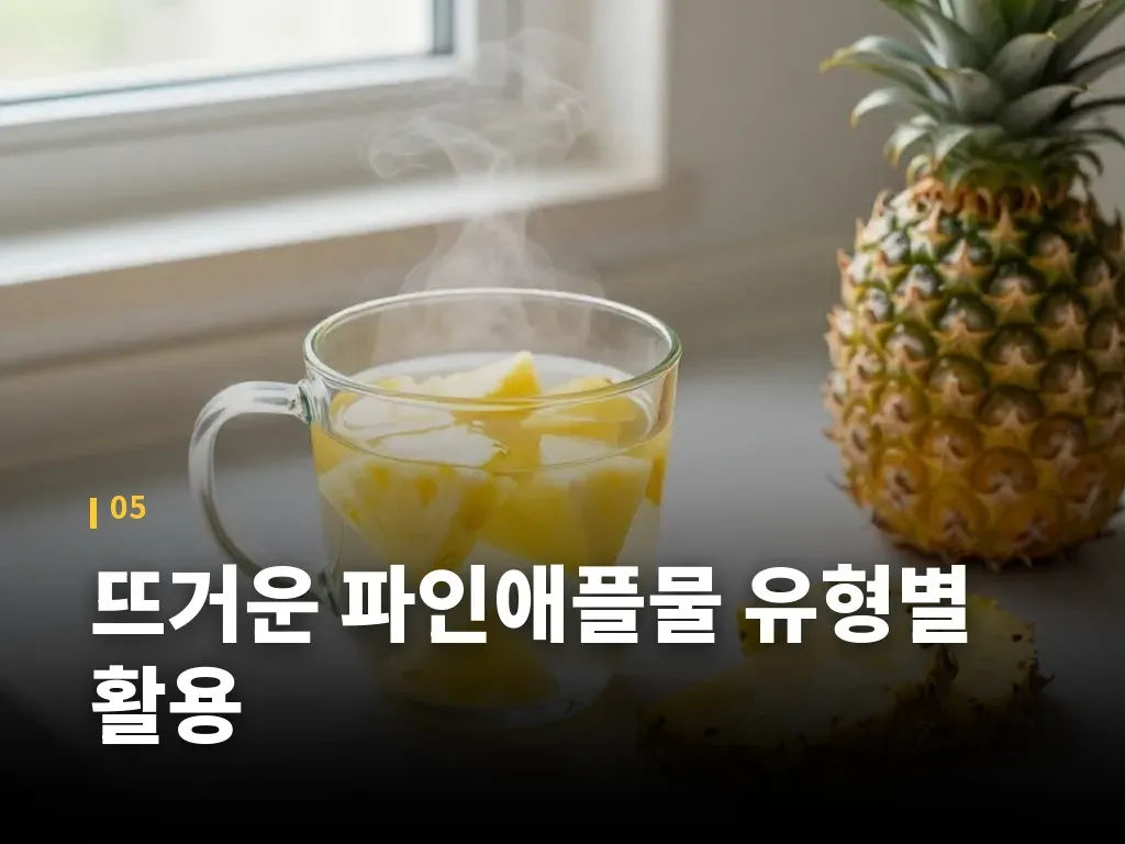 뜨거운 파인애플물 유형별 활용 이미지