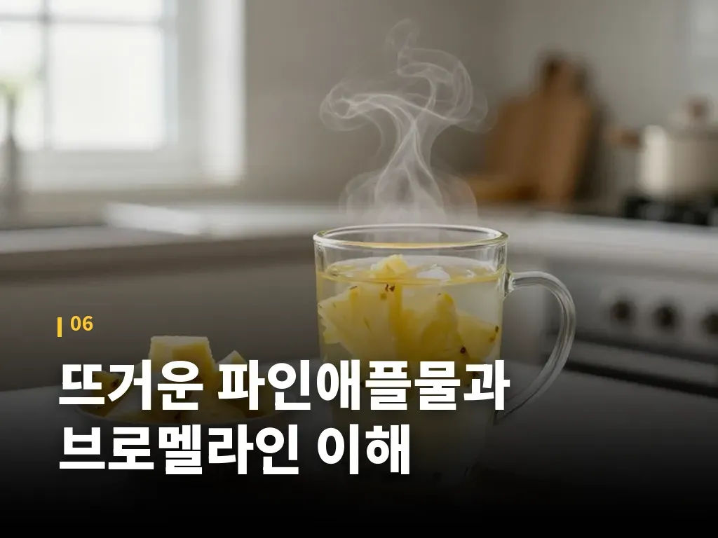 뜨거운 파인애플물과 브로멜라인 이해 이미지