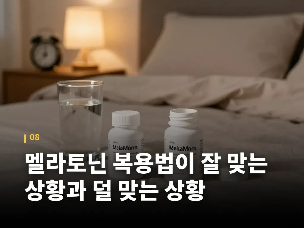 멜라토닌 복용법이 잘 맞는 상황과 덜 맞는 상황 이미지