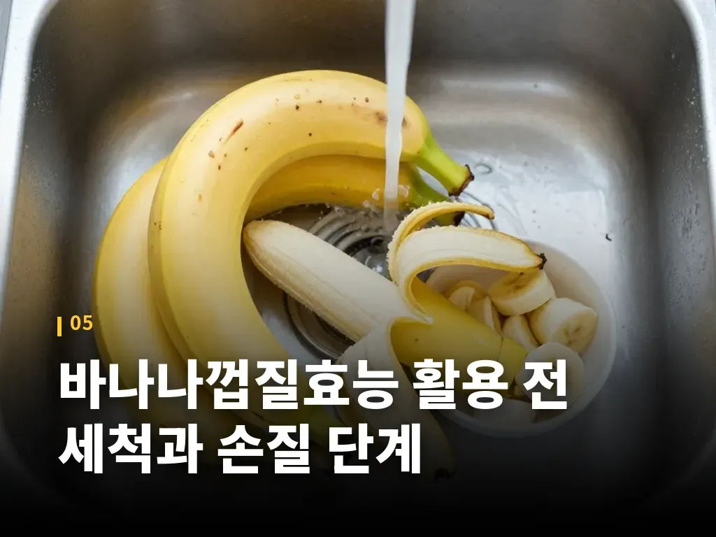 바나나껍질효능 활용 전 세척과 손질 단계 이미지