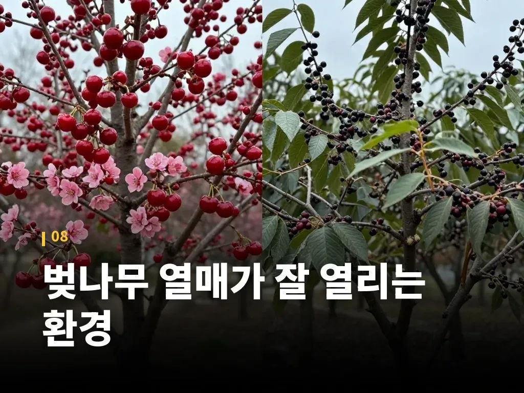 벚나무 열매가 잘 열리는 환경 이미지