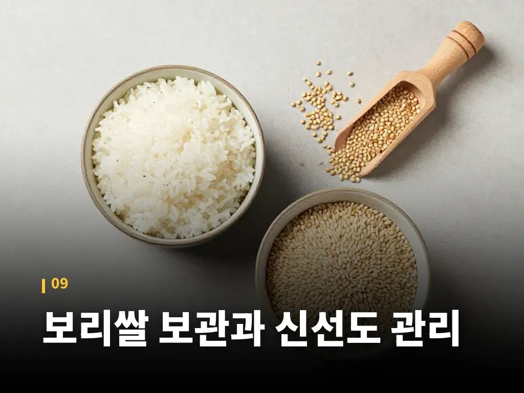 보리쌀 보관과 신선도 관리 이미지
