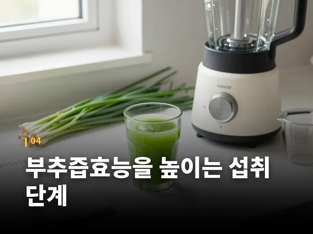 부추즙효능을 높이는 섭취 단계 이미지