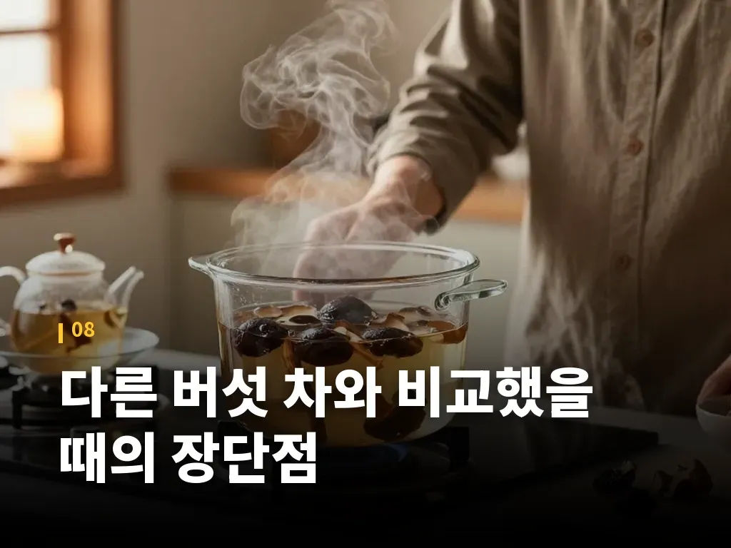 다른 버섯 차와 비교했을 때의 장단점 이미지