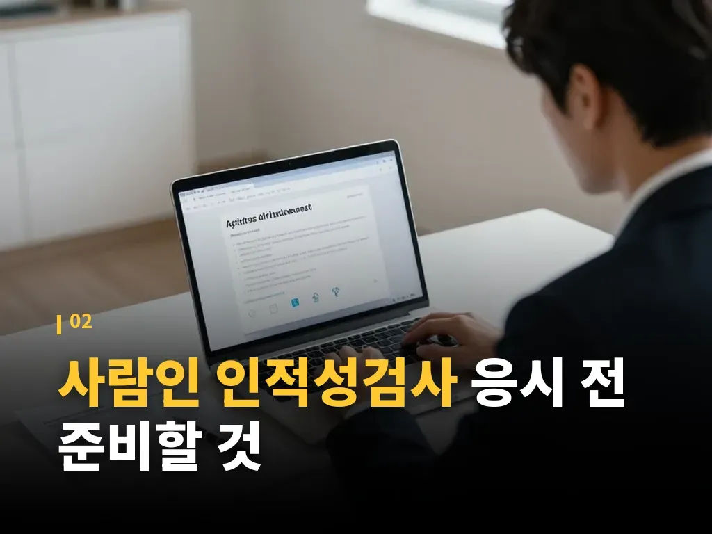 사람인 인적성검사 응시 절차 이미지