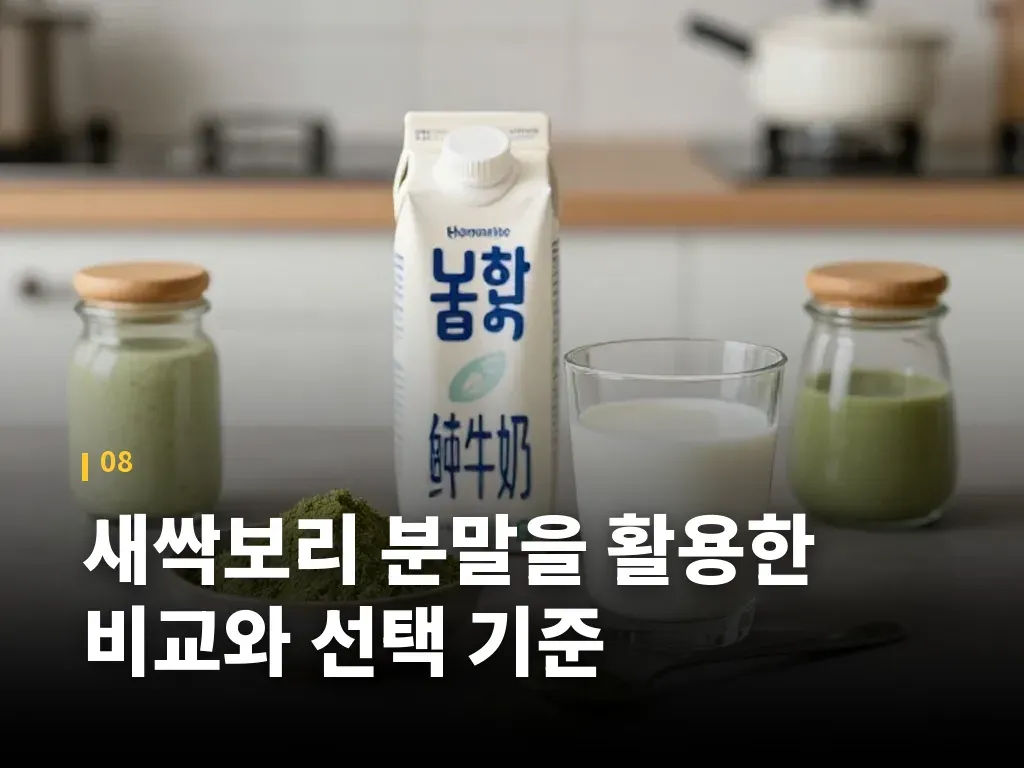 새싹보리 분말을 활용한 비교와 선택 기준 이미지