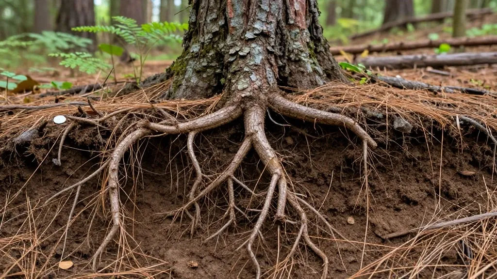 소나무뿌리 관리법과 뿌리자르기 이미지