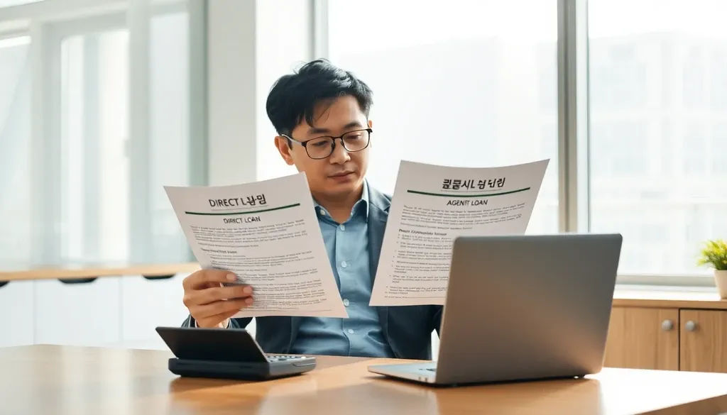 소상공인진흥공단 직접대출과 시중은행 대출 비교 이미지