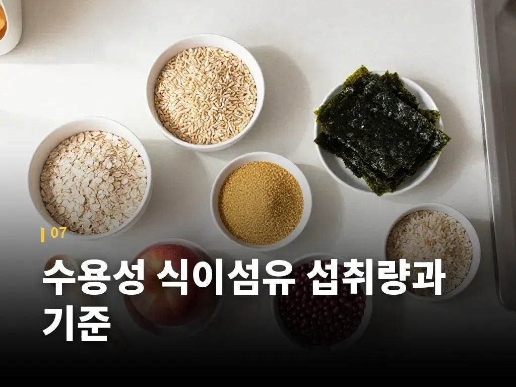 수용성 식이섬유 섭취량과 기준 이미지