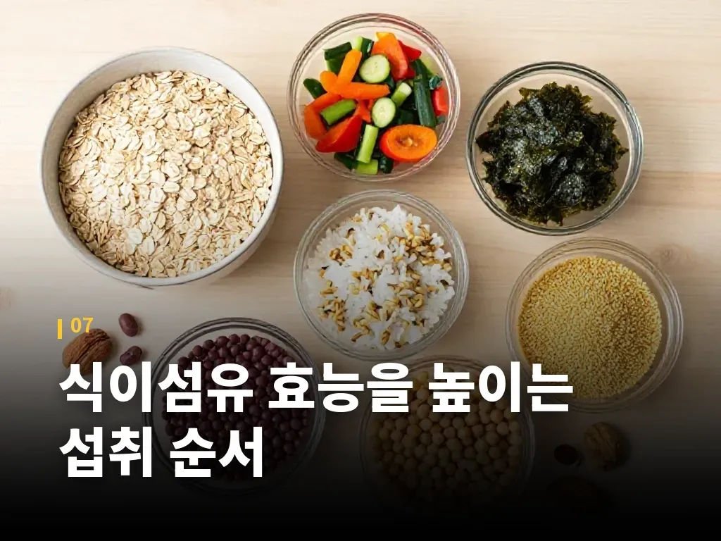 식이섬유 효능을 높이는 섭취 순서 이미지