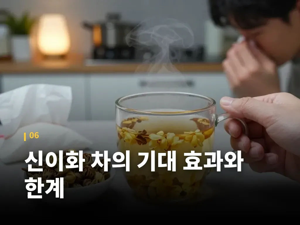 신이화 차의 기대 효과와 한계 이미지