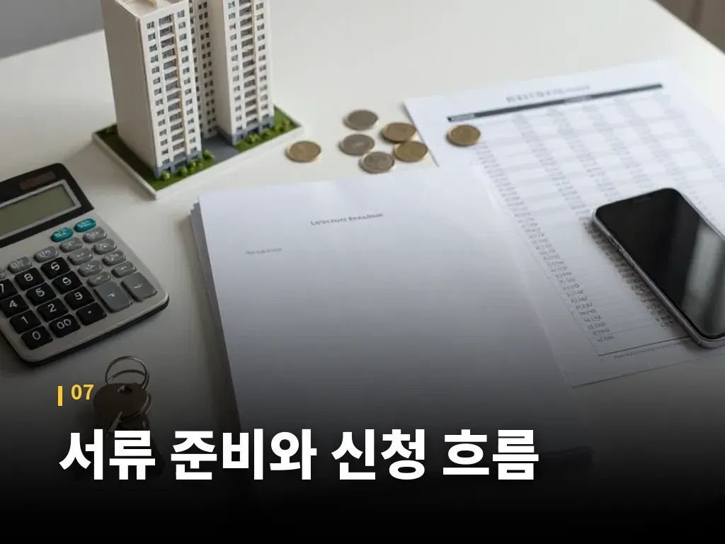 서류 준비와 신청 흐름 이미지