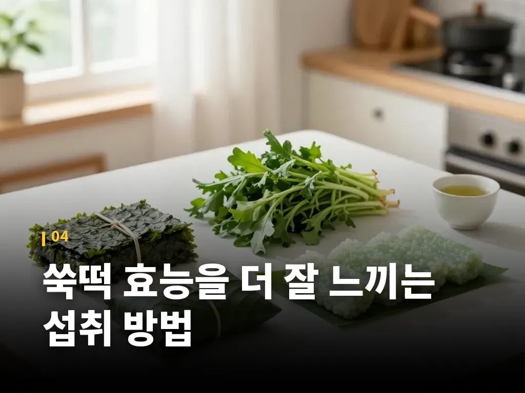 쑥떡 효능을 더 잘 느끼는 섭취 방법 이미지