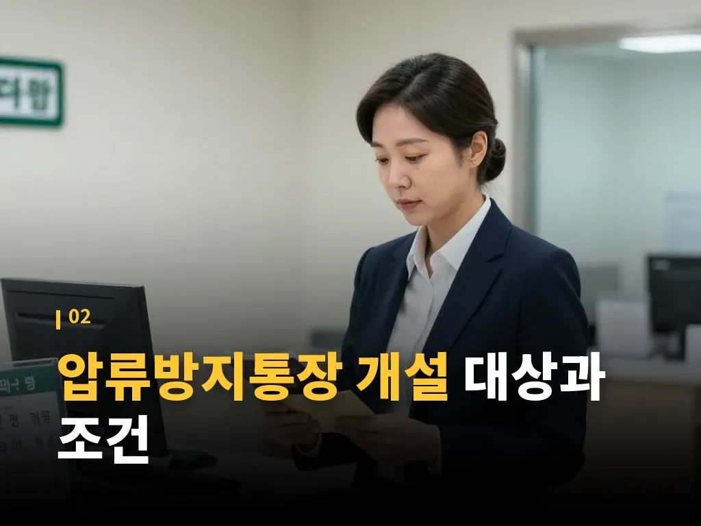 압류방지통장 개설 시 주의할 점 이미지