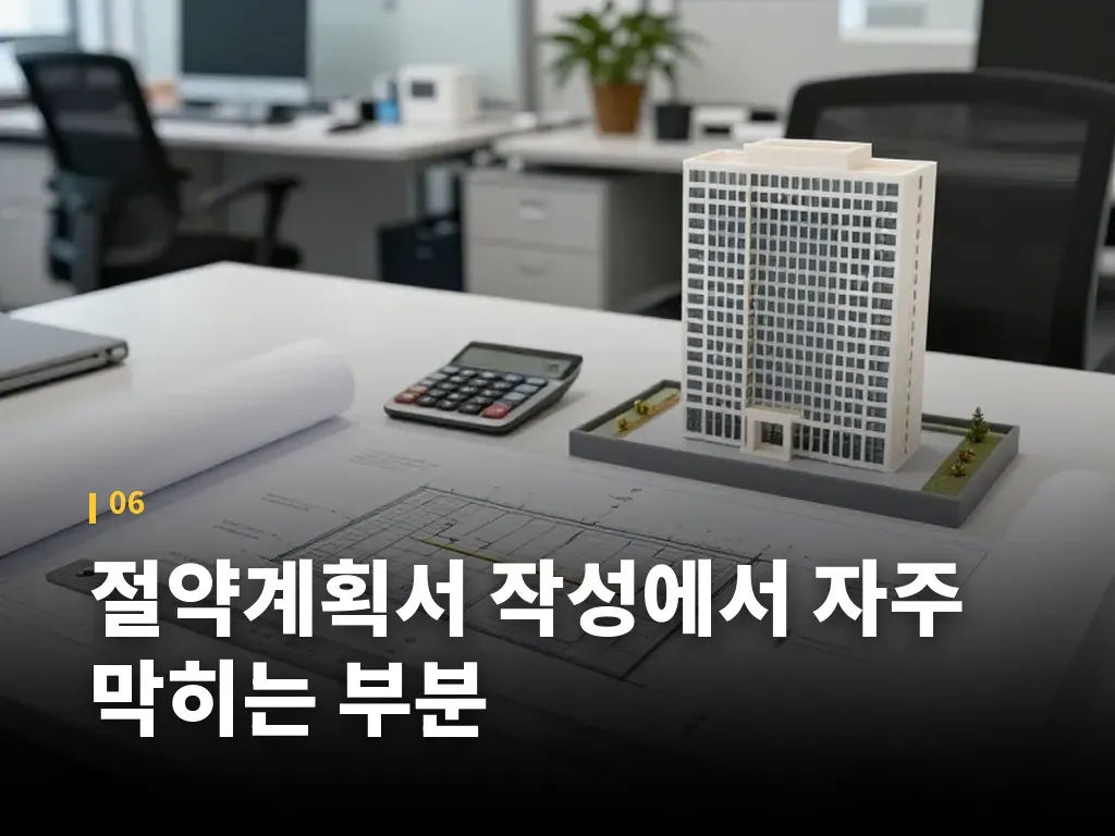 절약계획서 작성에서 자주 막히는 부분 이미지