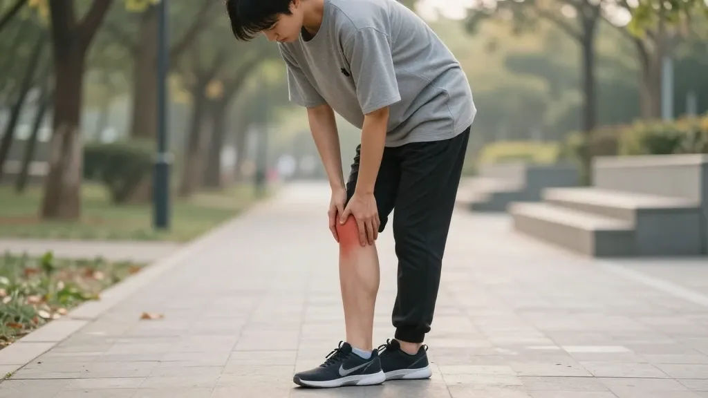 오금 통증 마사지와 치료 비교 이미지