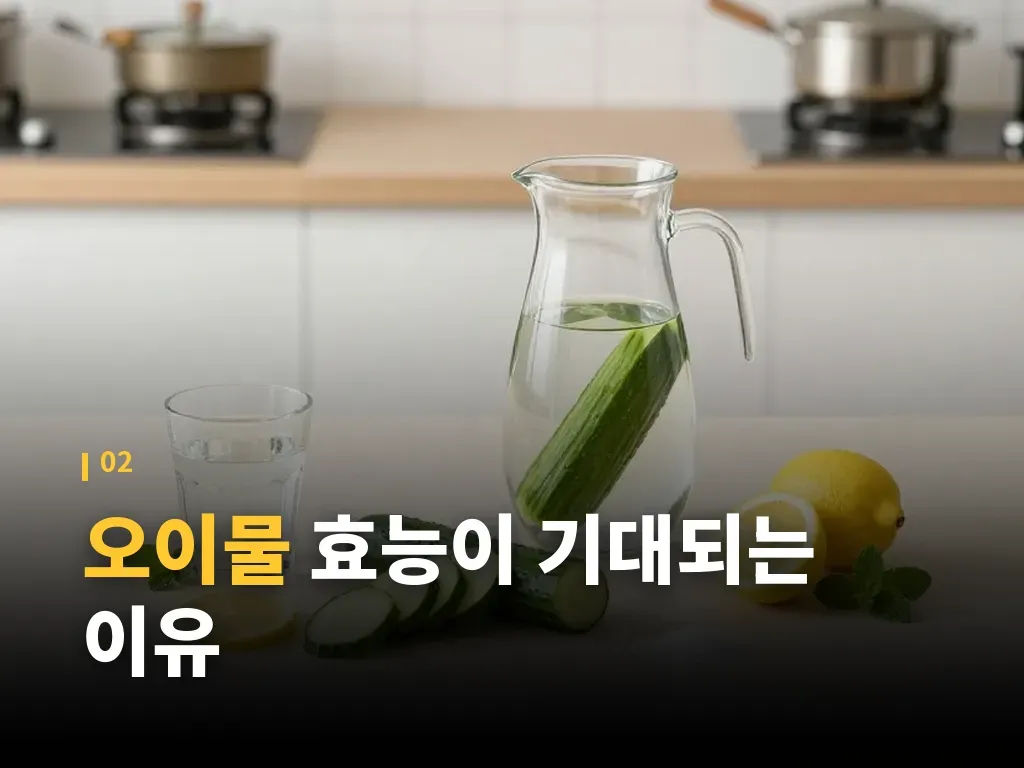 오이물 마시는 시간과 상황 이미지