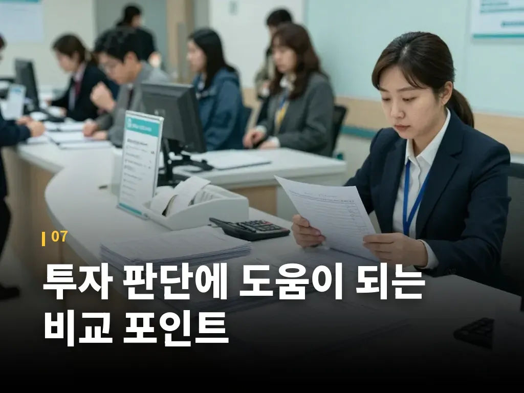 투자 판단에 도움이 되는 비교 포인트 이미지