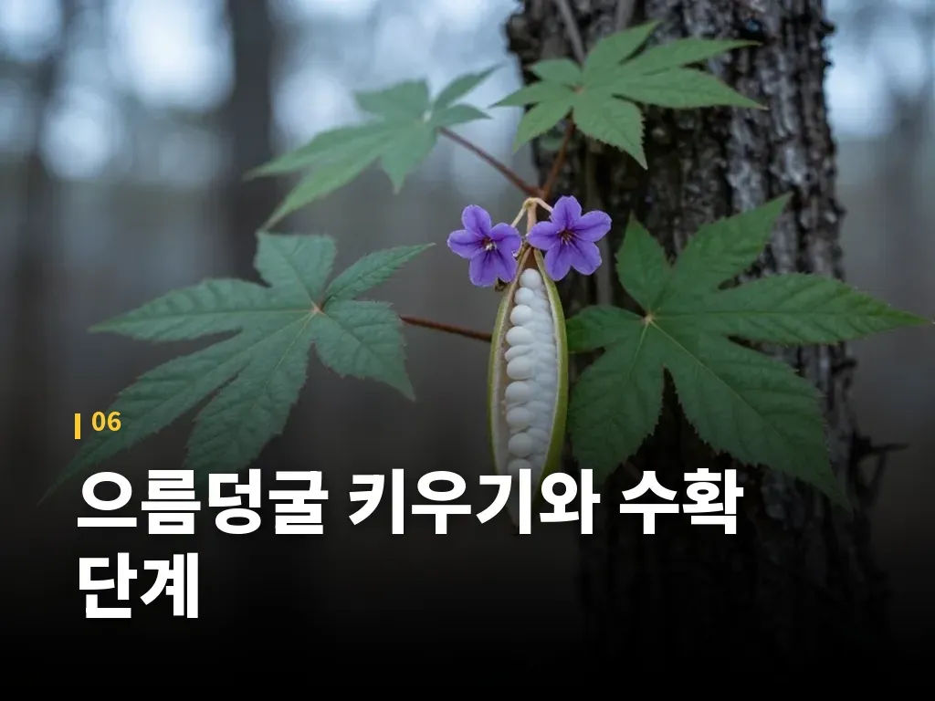 으름덩굴 키우기와 수확 단계 이미지