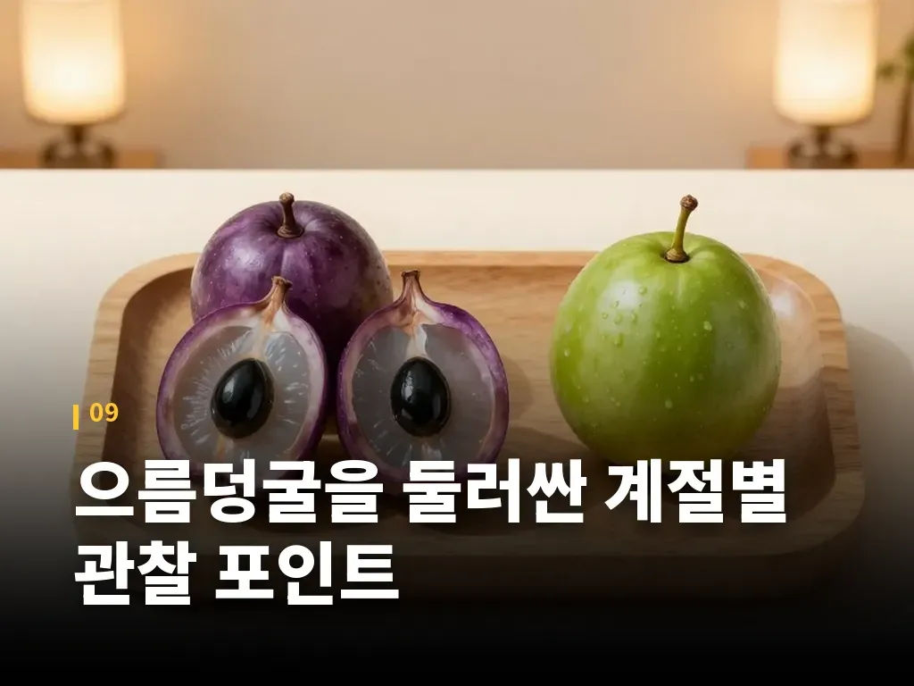 으름덩굴을 둘러싼 계절별 관찰 포인트 이미지