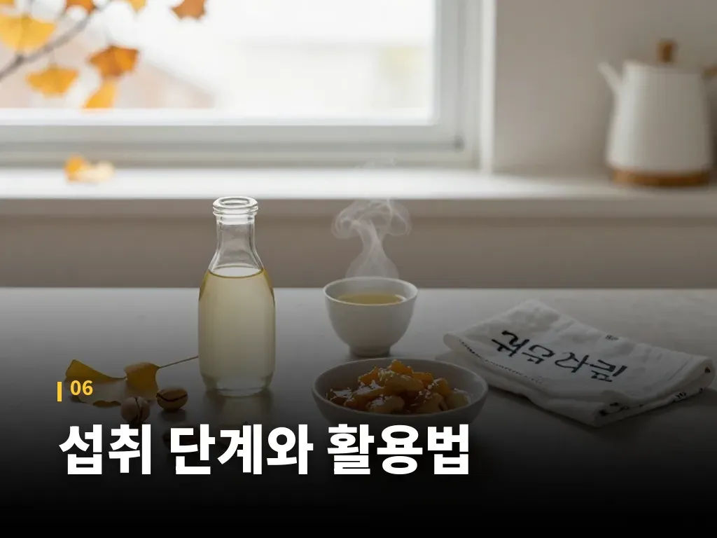 섭취 단계와 활용법 이미지