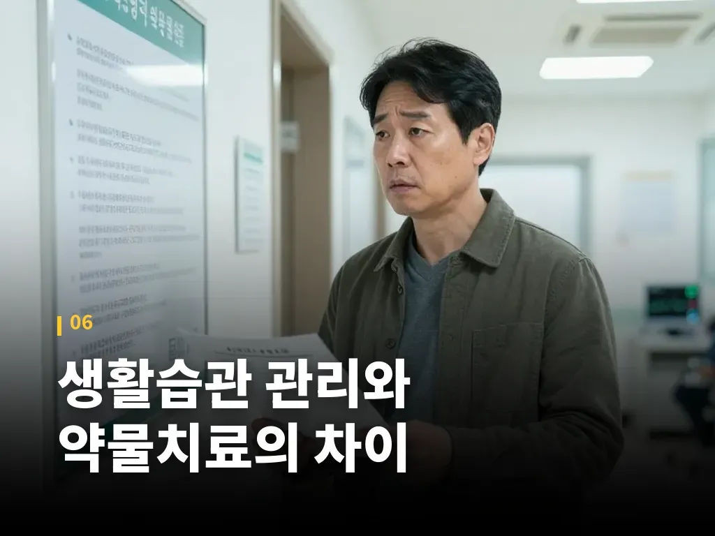 생활습관 관리와 약물치료의 차이 이미지