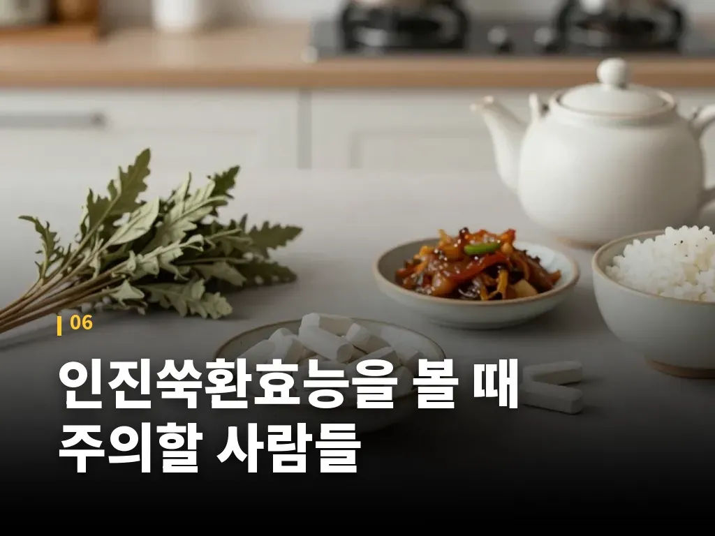 인진쑥환효능을 볼 때 주의할 사람들 이미지