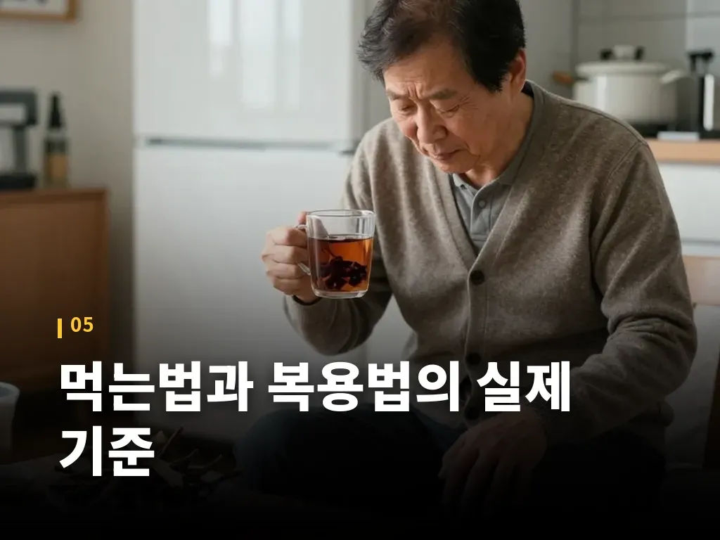 먹는법과 복용법의 실제 기준 이미지