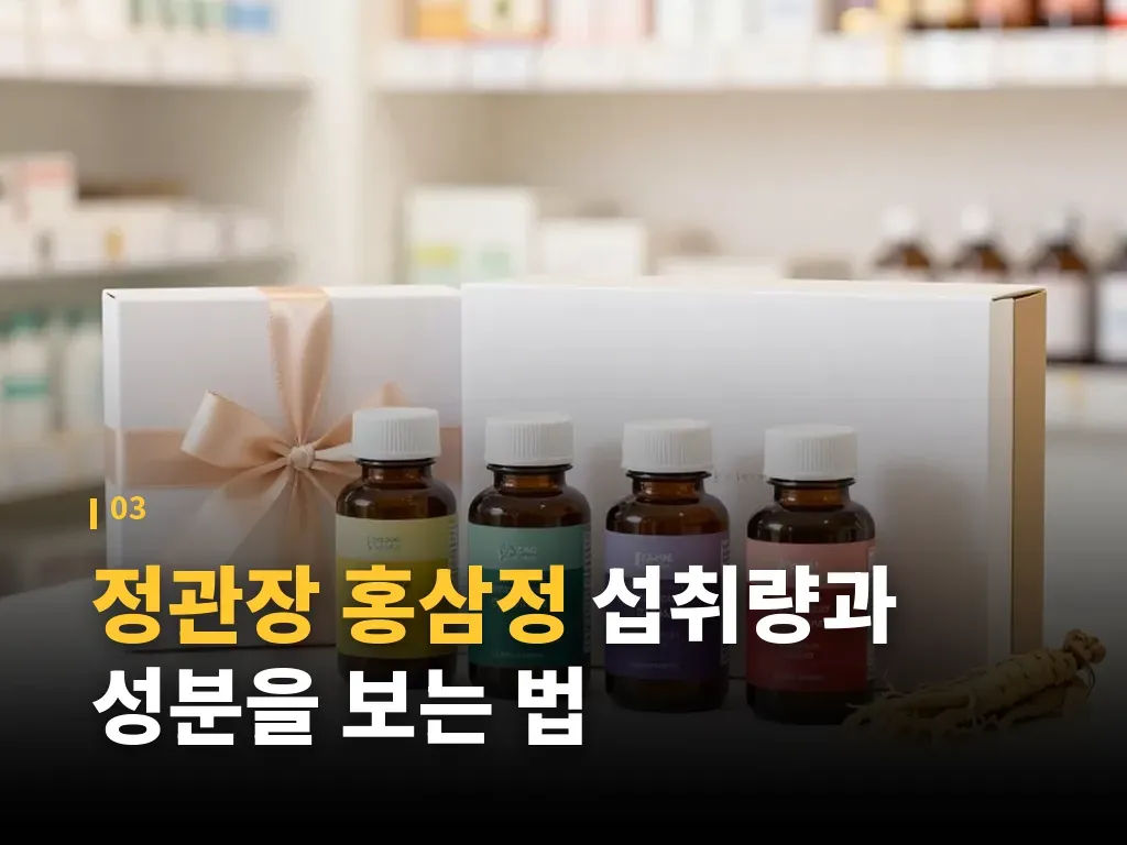 정관장 홍삼정과 다른 홍삼 제품 유형 비교 이미지