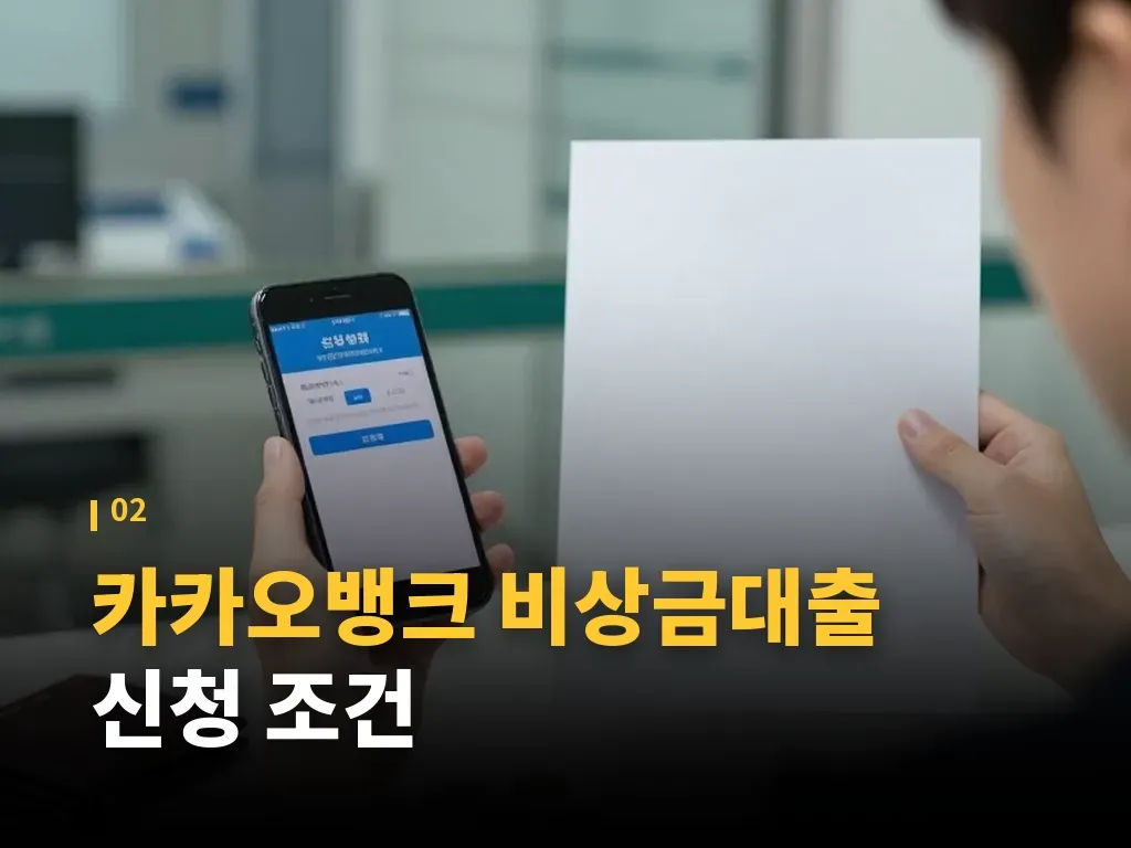 카카오뱅크 비상금대출 신청 절차 이미지
