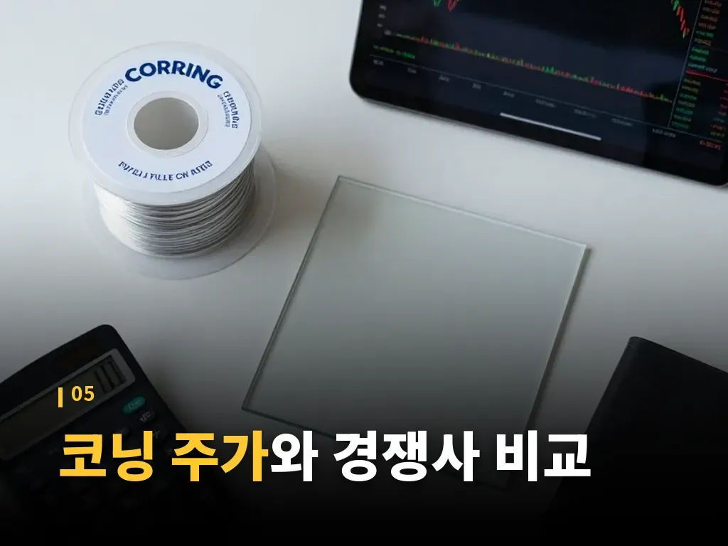 코닝 주가와 경쟁사 비교 이미지