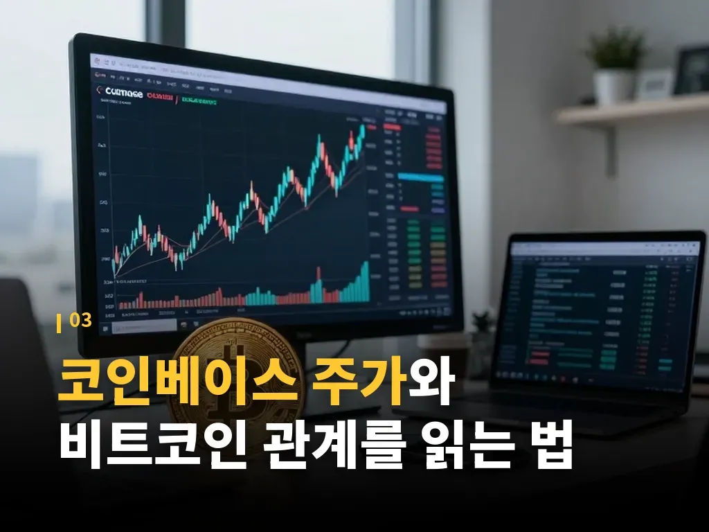 코인베이스 주가와 경쟁사 비교 이미지