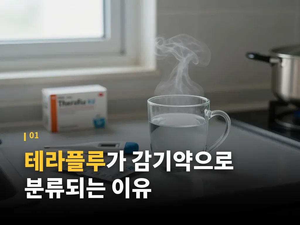 테라플루 복용 방법과 물 온도 이미지