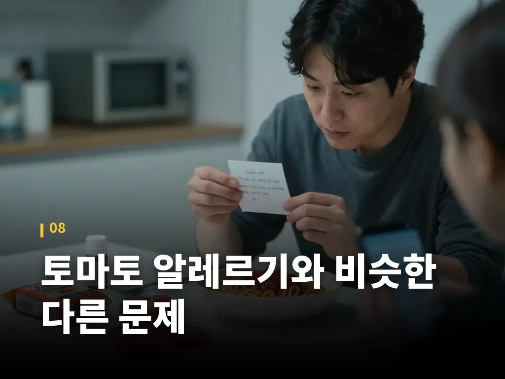 토마토 알레르기와 비슷한 다른 문제 이미지